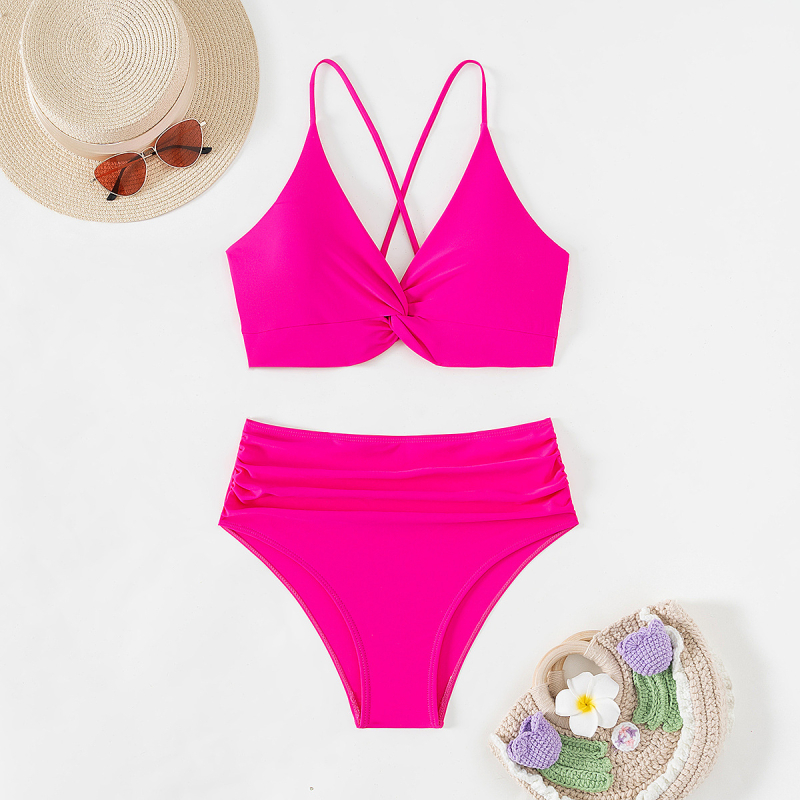 Női bikini szett, magas derekú, kötős fazon, hátul nyitott (nailon anyag)