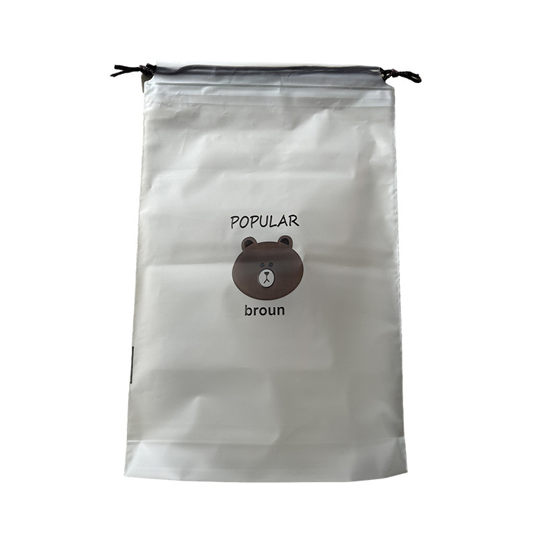 Torba za pohranu s vezicom u motivu medvjedića, dvostruka konstrukcija, mat završna obrada, za cipele, odjeću i kozmetiku za putovanja