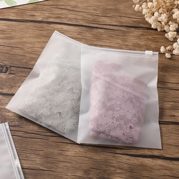 Pungi EVA cu fermoar pentru haine și șosete – pungi din plastic transparente pentru îmbrăcăminte cu logo imprimat (Brand: To Lin; Grosimea dublă a stratului: 14; Producție zilnică: 50.000)