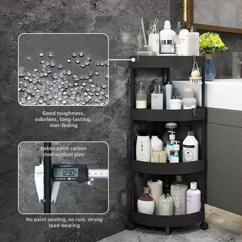 Trokutasti podni stalak za skladištenje, sklopivi, višeslojni, plastični, moderan minimalistički stil