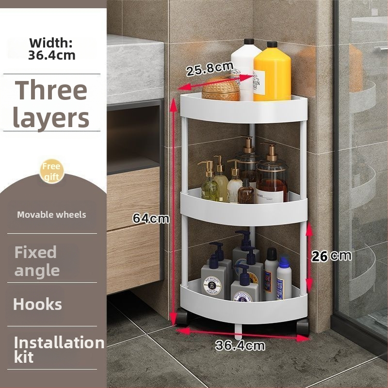 Trokutasti podni stalak za skladištenje, sklopivi, višeslojni, plastični, moderan minimalistički stil