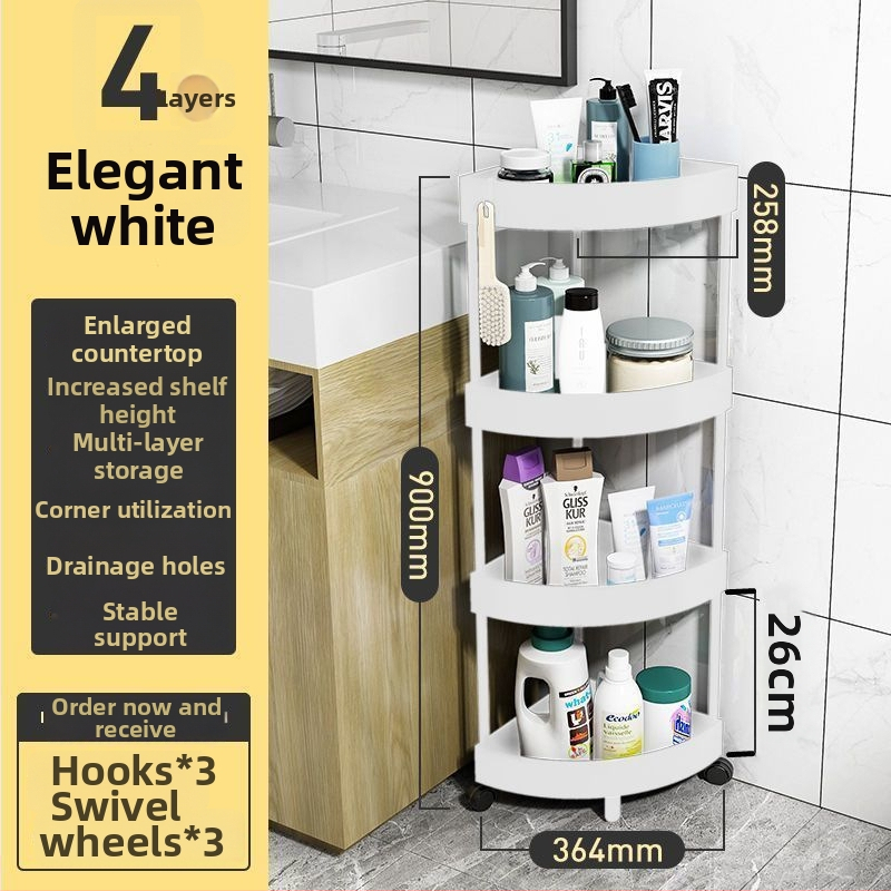 Trokutasti podni stalak za skladištenje, sklopivi, višeslojni, plastični, moderan minimalistički stil