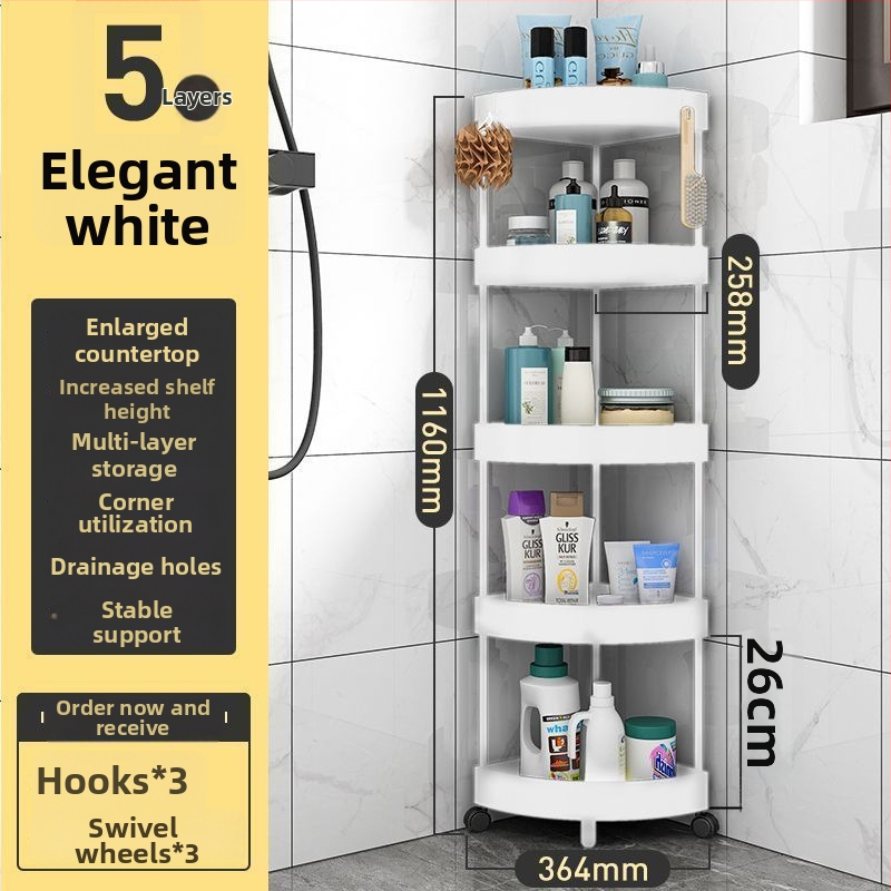 Trokutasti podni stalak za skladištenje, sklopivi, višeslojni, plastični, moderan minimalistički stil