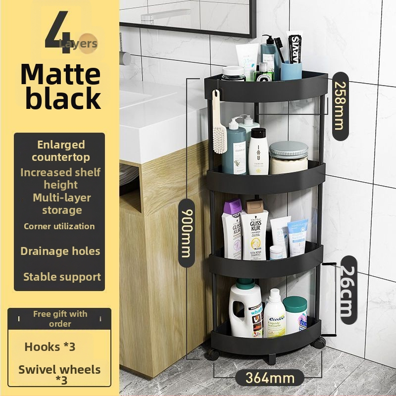 Trokutasti podni stalak za skladištenje, sklopivi, višeslojni, plastični, moderan minimalistički stil