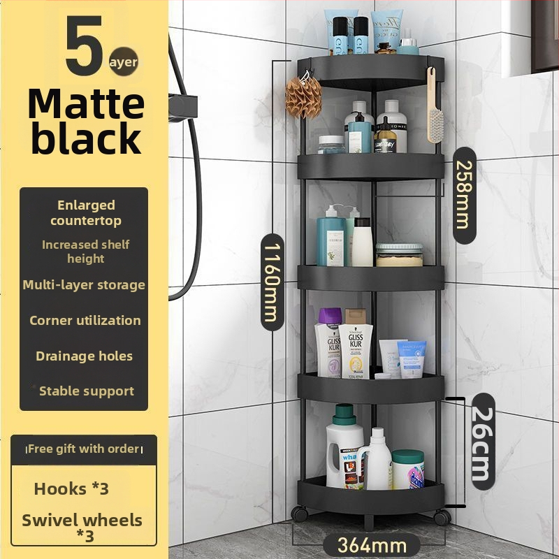 Trokutasti podni stalak za skladištenje, sklopivi, višeslojni, plastični, moderan minimalistički stil