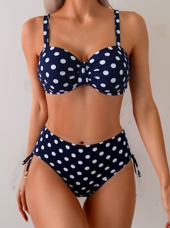 Ženski dvodijelni bikini s cvjetnim uzorkom i podstavljenim gornjim dijelom; tkanina 82% poliester, 18% elastan; podstava 95% poliester, 5% elastan; gustoća tkanine 200 g/m2