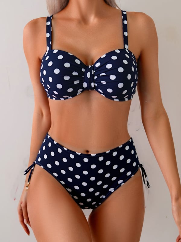 Ženski dvodijelni bikini s cvjetnim uzorkom i podstavljenim gornjim dijelom; tkanina 82% poliester, 18% elastan; podstava 95% poliester, 5% elastan; gustoća tkanine 200 g/m2