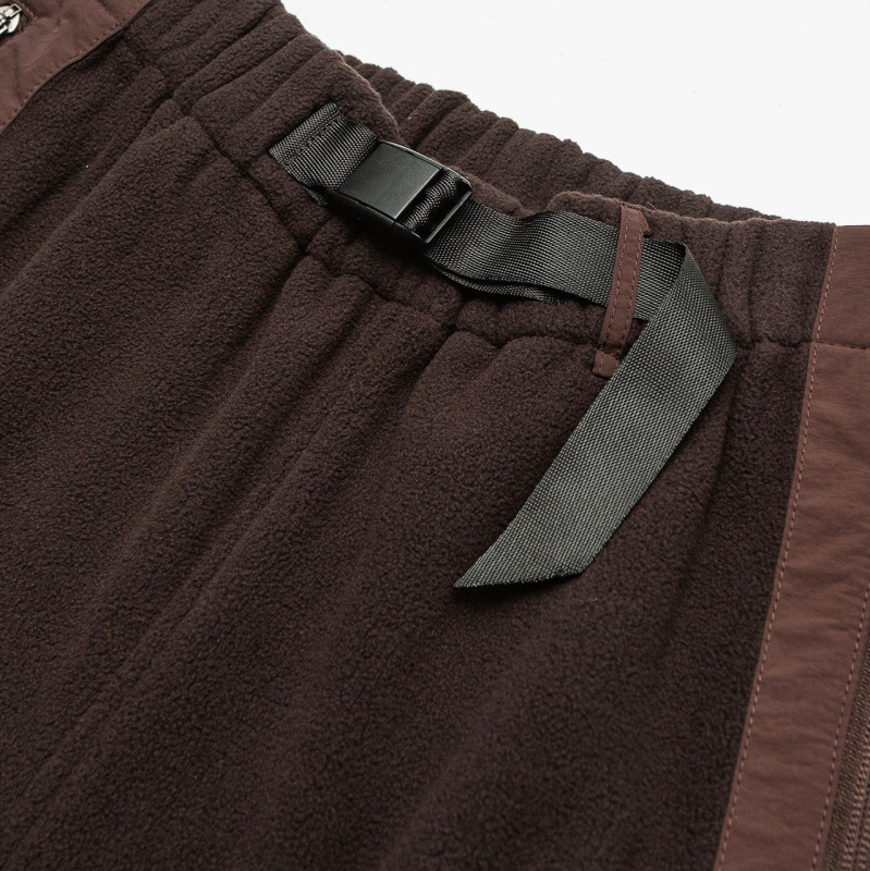 Muške hlače za jesen za outdoor s fleksom i zatvaračem, panelna konstrukcija - opušten, straight kroj, srednji obim struka, 100% poliester fleece
