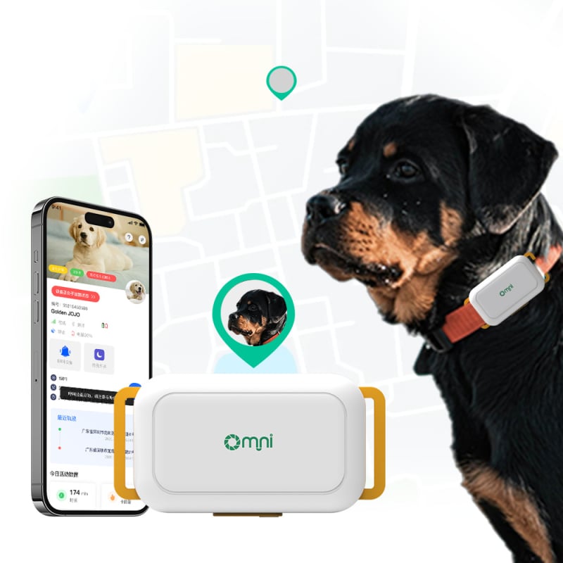 GPS тракер за кучета 4G, антиизгубване, интелигентно колие за големи кучета — PC корпус; литиева батерия; размери 70×35×22 мм; точност ≤10 m