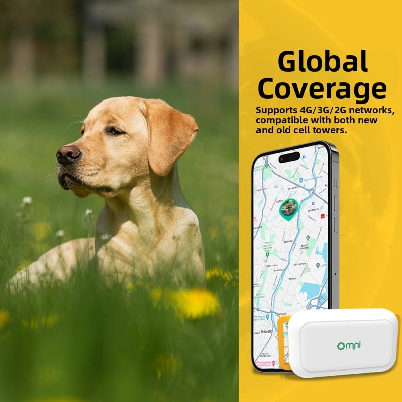 GPS тракер за кучета 4G, антиизгубване, интелигентно колие за големи кучета — PC корпус; литиева батерия; размери 70×35×22 мм; точност ≤10 m