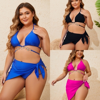 Bikini set s umetkom za grudi; najlon 80%; podstava poliester 80%; težina 200 g; brzo sušenje