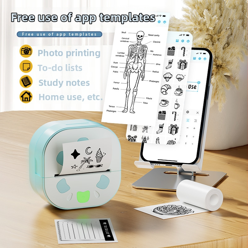 D21 Bluetooth prijenosni pisač naljepnica, termalno tiskanje, format 48 mm, kapacitet papira 57 mm, podrška Android i iOS