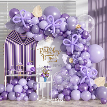 Decorațiune arc balon cu fluture mov; material folie de aluminiu; tip balon: ornament; formă: rotundă; potrivit pentru nașteri, nunți, Crăciun, Ziua Îndrăgostiților, Ziua Mamei