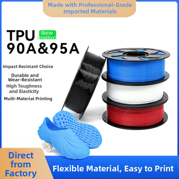TPU filament pre 3D tlač, 90A/95A pružný materiál, kruhový prierez, hustota 1.25, pre papuče a vložky, 1kg cievka