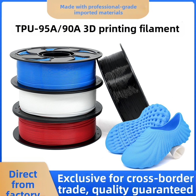 TPU filament pre 3D tlač, 90A/95A pružný materiál, kruhový prierez, hustota 1.25, pre papuče a vložky, 1kg cievka