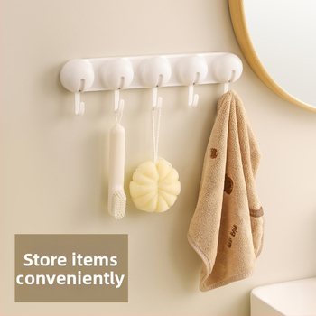 Вакуумна кука за кухня и баня, без пробиване, ABS материал, единична кука в модерен минималистичен стил, капацитет 3–5 кг