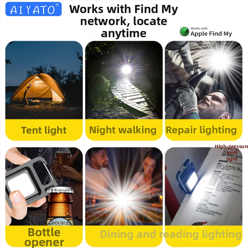AIYATO D-01 AirTag lokátor, nabíjateľný, FindMy kompatibilný, USB 3.0, 500mAh
