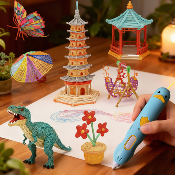 Stilou 3D cu temperatură scăzută, baterie încorporată, filament 1,75 mm, din plastic, DIY gata, multifuncțional