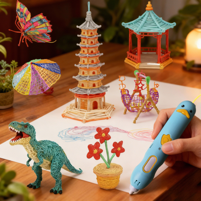 Stilou 3D cu temperatură scăzută, baterie încorporată, filament 1,75 mm, din plastic, DIY gata, multifuncțional