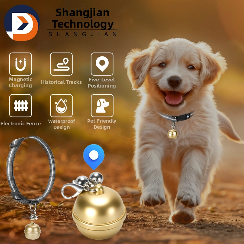 Lokalizátor pre domáce zvieratá s trojitým umiestnením, IP67 vodotesný, GPS presnosť 10 m, výdrž batérie 100 h, režimy výstrahy: vibrácie, SOS, mobilný, pásmo