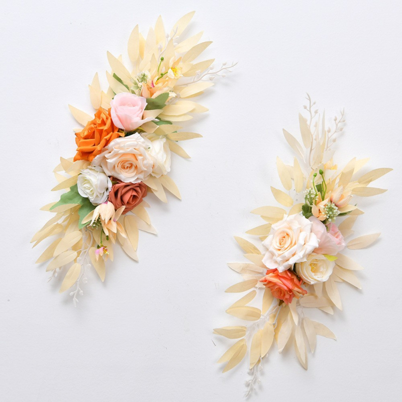 Arc de nuntă cu flori textile de la Senzhao — ambalare în pungă OPP, pentru decor nunți