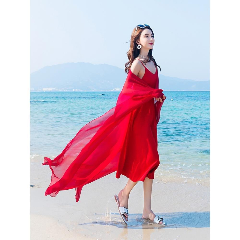 Rochie de plajă cu decolteu în V, fără mâneci, fundă decorativă, țesătură PVC, rochie lungă dintr-o singură piesă