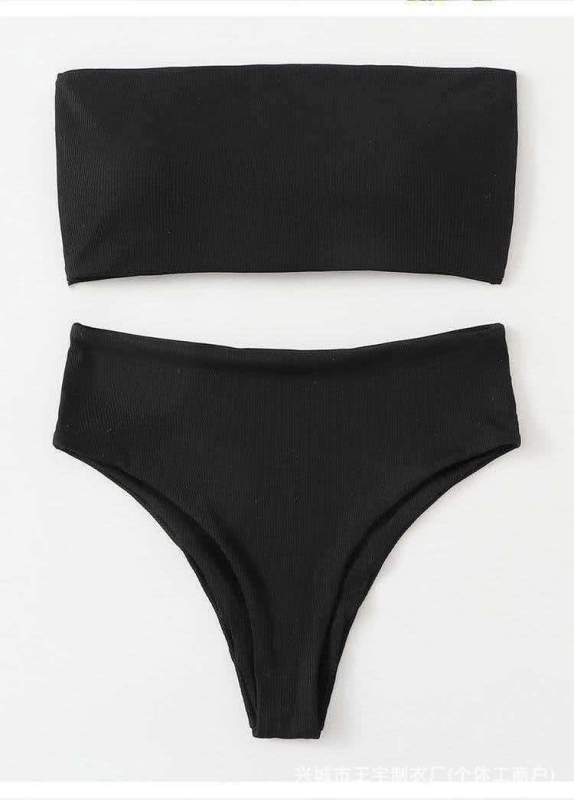 Set de bikini pentru femei din două piese – Dungi sau Uni, 82% poliester, Captuseală Spandex, Cupe cu bureți, Fără suport metalic