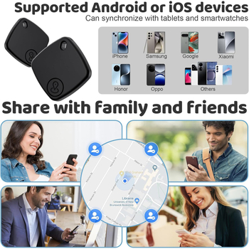 Find My Bluetooth tracker anti-pierdere pentru iOS/Android — chei, genți și bagaje, rază 30m, baterie 210mAh