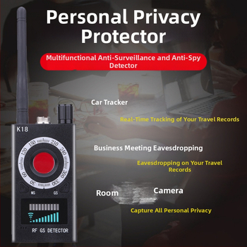 K18 bežični detektor – frekvencijski raspon 1–12000 Hz, zvuk/vibracijski alarm, pogodan za obitelj, putovanja i hotele