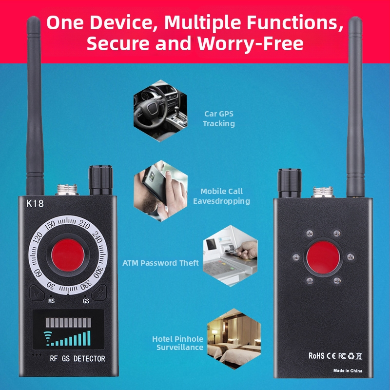 K18 bežični detektor – frekvencijski raspon 1–12000 Hz, zvuk/vibracijski alarm, pogodan za obitelj, putovanja i hotele