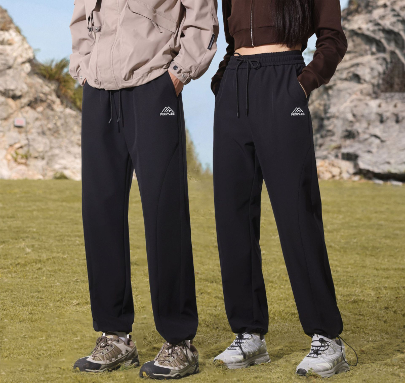 Pantaloni casual unisex cu soft shell și căptușeală fleece, groși, uni, poliester-spandex AK36005