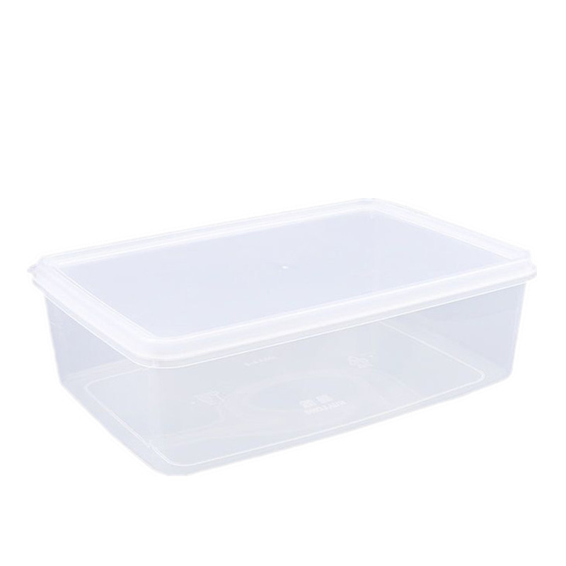 Cutie de depozitare din plastic transparent, dreptunghiulară, cu sigilare, calitate alimentară, pentru frigider, PP