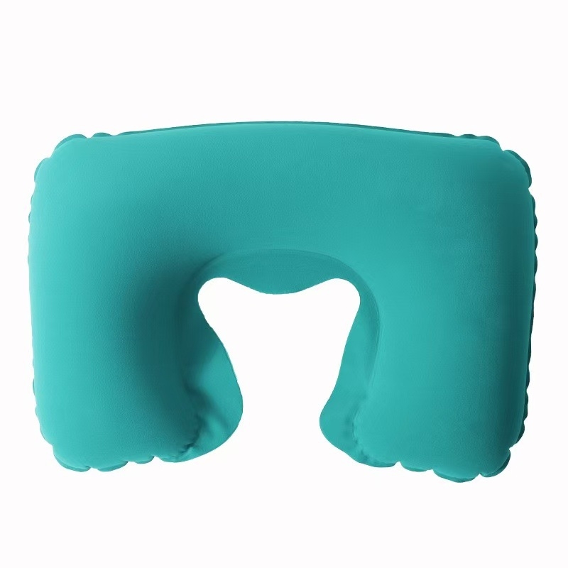 Φουσκωτό μαξιλάρι ταξιδιού σε σχήμα U με PVC φλοκ ύφασμα - φορητό, διπλωτό, ελαφρύ για ενήλικες