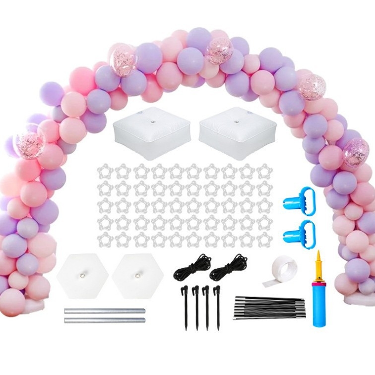 Arc de balon din plastic, cu bază rotundă pentru baloane decorative; imprimare logo posibil