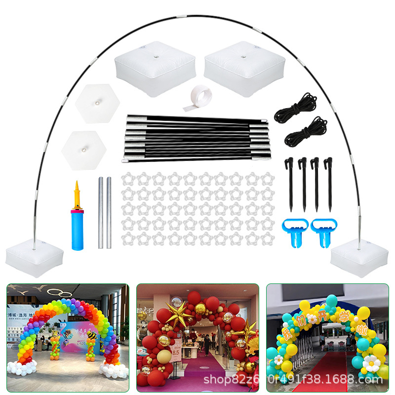 Arc de balon din plastic, cu bază rotundă pentru baloane decorative; imprimare logo posibil