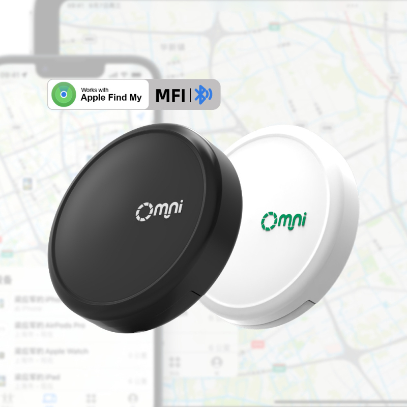 FindMy App Bluetooth locator - dispozitiv compact, compatibil iOS, baterie CR2032, rază până la 10 m, material ABS+PC, purtare cu curea (compatibil iOS, CR2032, rază până la 10 m, ABS+PC)