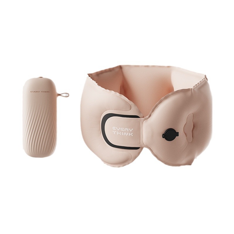 EVERYTHINK Pernă de călătorie în formă de U, cu spumă memory, țesătură Spandex-cotton, ușoară, sub 0,5 kg