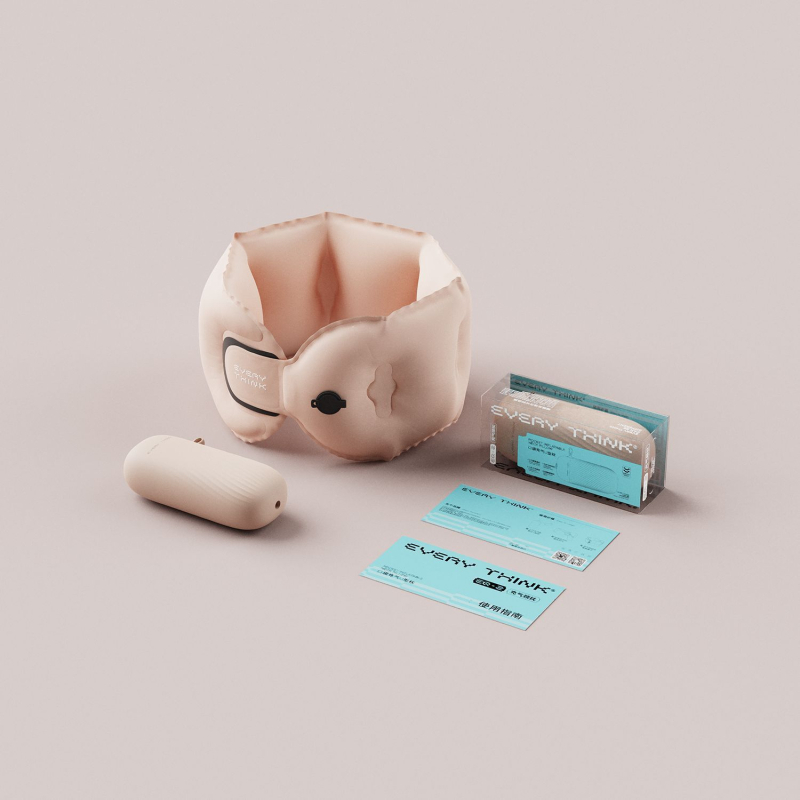 EVERYTHINK Pernă de călătorie în formă de U, cu spumă memory, țesătură Spandex-cotton, ușoară, sub 0,5 kg