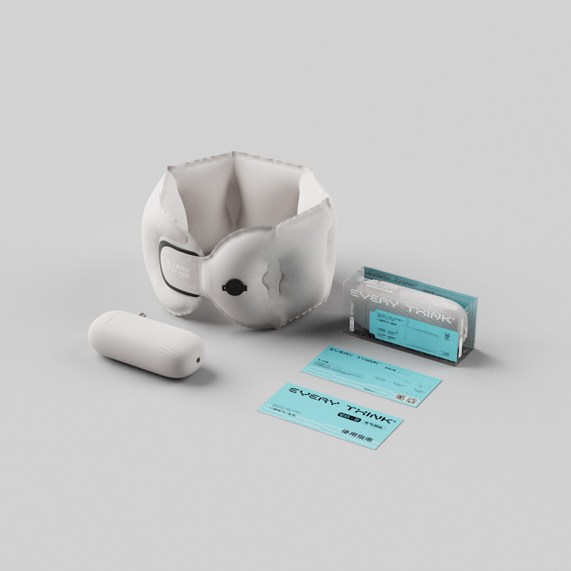 EVERYTHINK Pernă de călătorie în formă de U, cu spumă memory, țesătură Spandex-cotton, ușoară, sub 0,5 kg