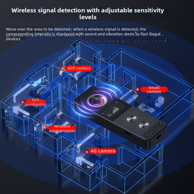 S88 Bežični infracrveni detektor s zaslonom – detektor skrivenih kamera za hotele, frekvencijski pojas 50MHz-8GHz, domet 10 cm-10 m, napon 5V, zvukom/vibracijom alarm