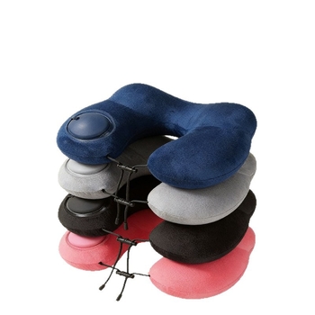 Pernă gonflabilă în formă de U, tip apăsare, pentru camping și călătorii de afaceri, PVC, 160 g, marcă Red Journey