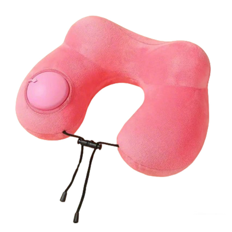 Pernă gonflabilă în formă de U, tip apăsare, pentru camping și călătorii de afaceri, PVC, 160 g, marcă Red Journey