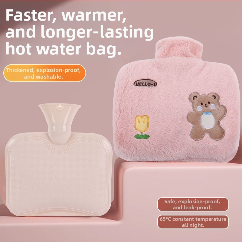 Fľaša na teplú vodu plnená vodou, samohrejúca, PVC, viacúrovňové nastavenie teploty, vhodná pre ruky, nohy, krk a chrbát