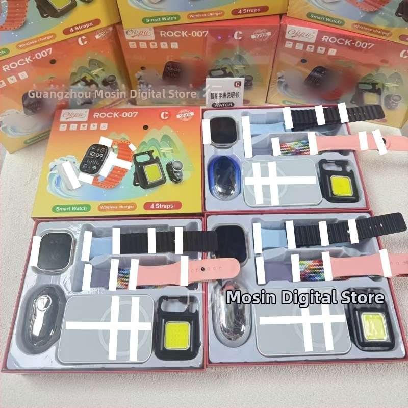 Cross-border pametni sat R0CK-007, kvadratni zaslon, aluminijska legura kućište, silikonska narukvica, dnevna vodootpornost, mjerenje otkucaja srca, krvni tlak, praćenje sna i koraka, Bluetooth pozivi, kompatibilan s iOS-om