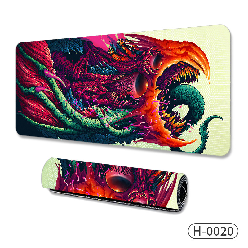 Голяма подложка за мишка за гейминг, естествен каучук, нехлъзгаща повърхност, термопечат, OEM производство, персонализирано лого