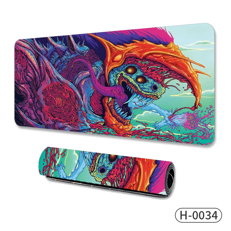 Голяма подложка за мишка за гейминг, естествен каучук, нехлъзгаща повърхност, термопечат, OEM производство, персонализирано лого