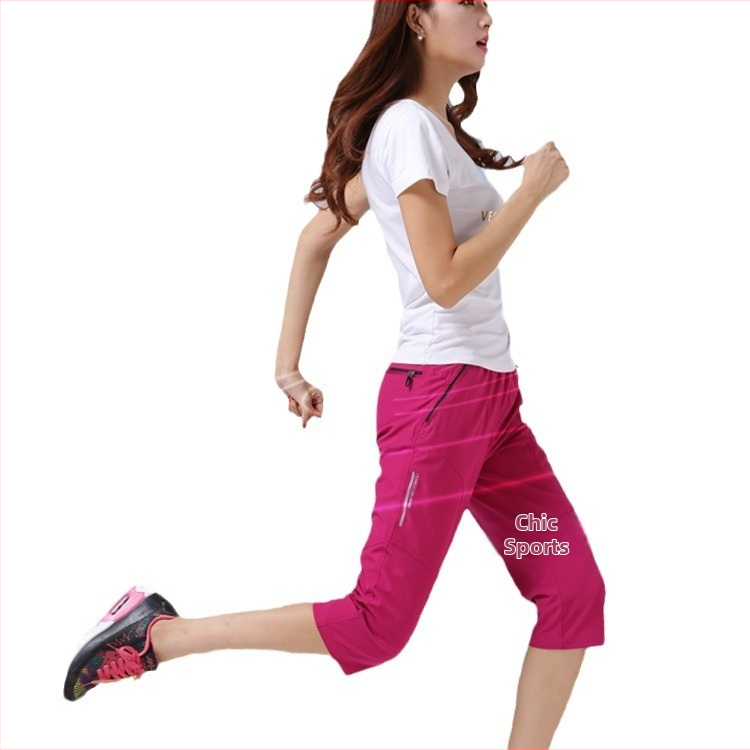 Tiger Land Pantaloni Capri de femei pentru drumeții de vară – respirabili, uscare rapidă, elastici