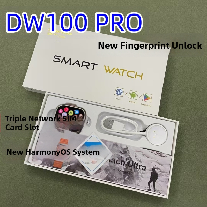 Pametni sat DW100pro sa SIM karticom, otključavanje otiskom prsta, Android OS, AMOLED zaslon