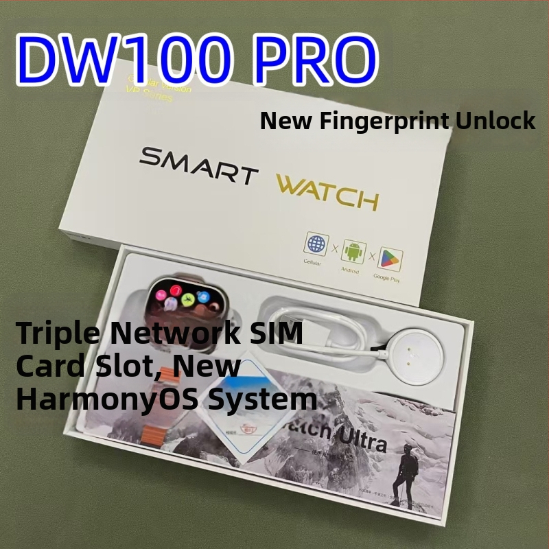 Pametni sat DW100pro sa SIM karticom, otključavanje otiskom prsta, Android OS, AMOLED zaslon