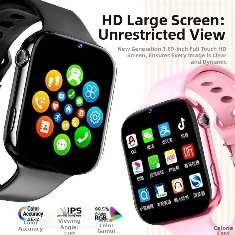 Pametni dječji sat s pozivima i mogućnošću plaćanja, vodootporan, utor za SIM karticu, silikon remen, kvadratni TFT zaslon, model A129